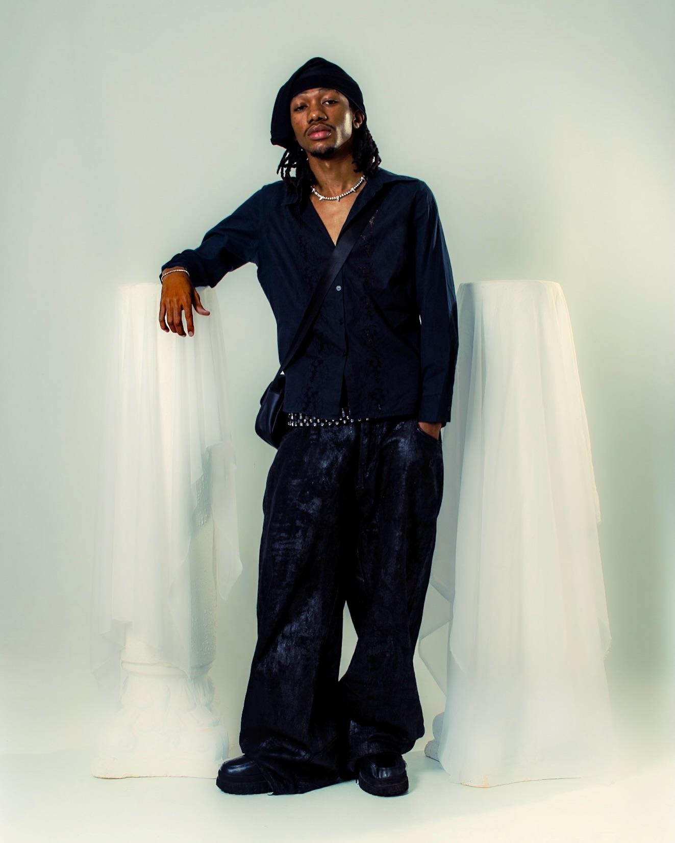 Waxed Baggy Jeans